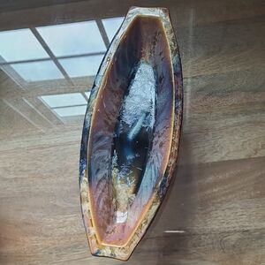 Ceramic Art Sculpture in Orange and Blue